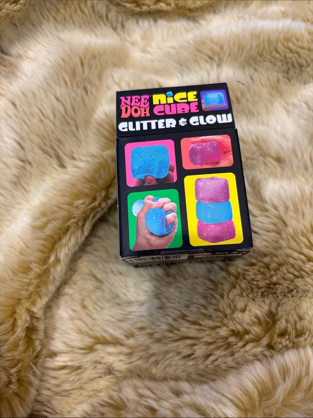 Nee Doh Nice Cube Glitter & Glow Stress Toy - Blue - Picture 4 of 5